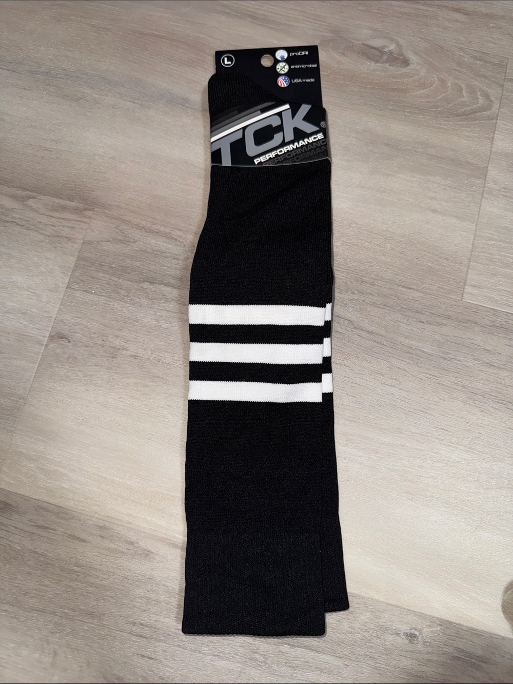 TC Black Athletic Socks with White Triple Stripes